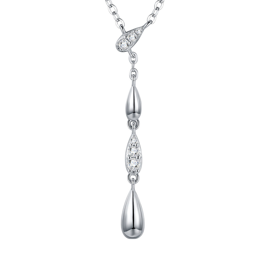 Hayesaura | Avant-Garde Brushed Silver Waterdrop Tassel Pendant | Cyber Y2K Minimalist Choker Necklace