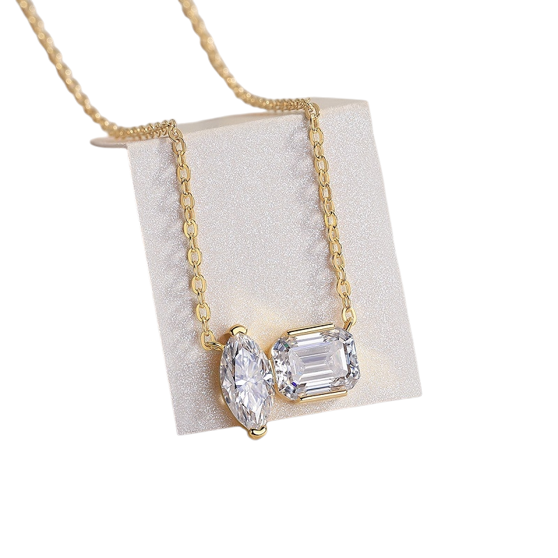 Hayesaura | Avant-Garde 18K Plated Marquise Cluster Moissanite | High-Fashion Statement Choker