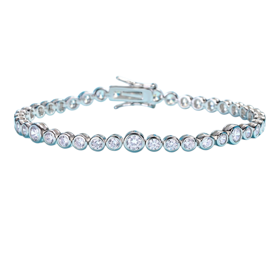 Hayesaura | Urban Heavyweight 18K Plated Hip-Hop Moissanite Tennis Bracelet | Unisex Bold Statement Band