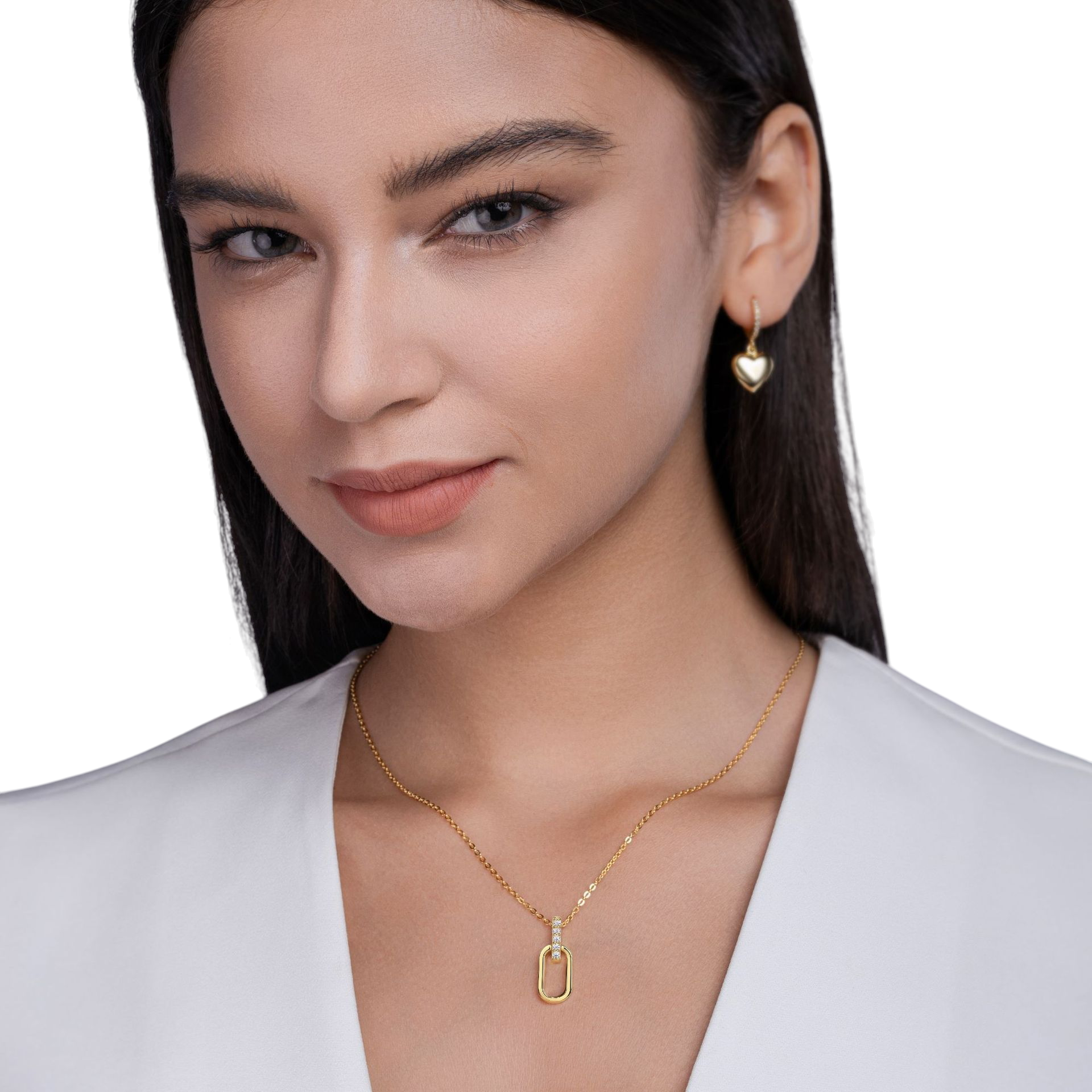 Hayesaura | Clean Fit 18K Gold Plated Moissanite Solitaire | Modern Everyday Commute Pendant