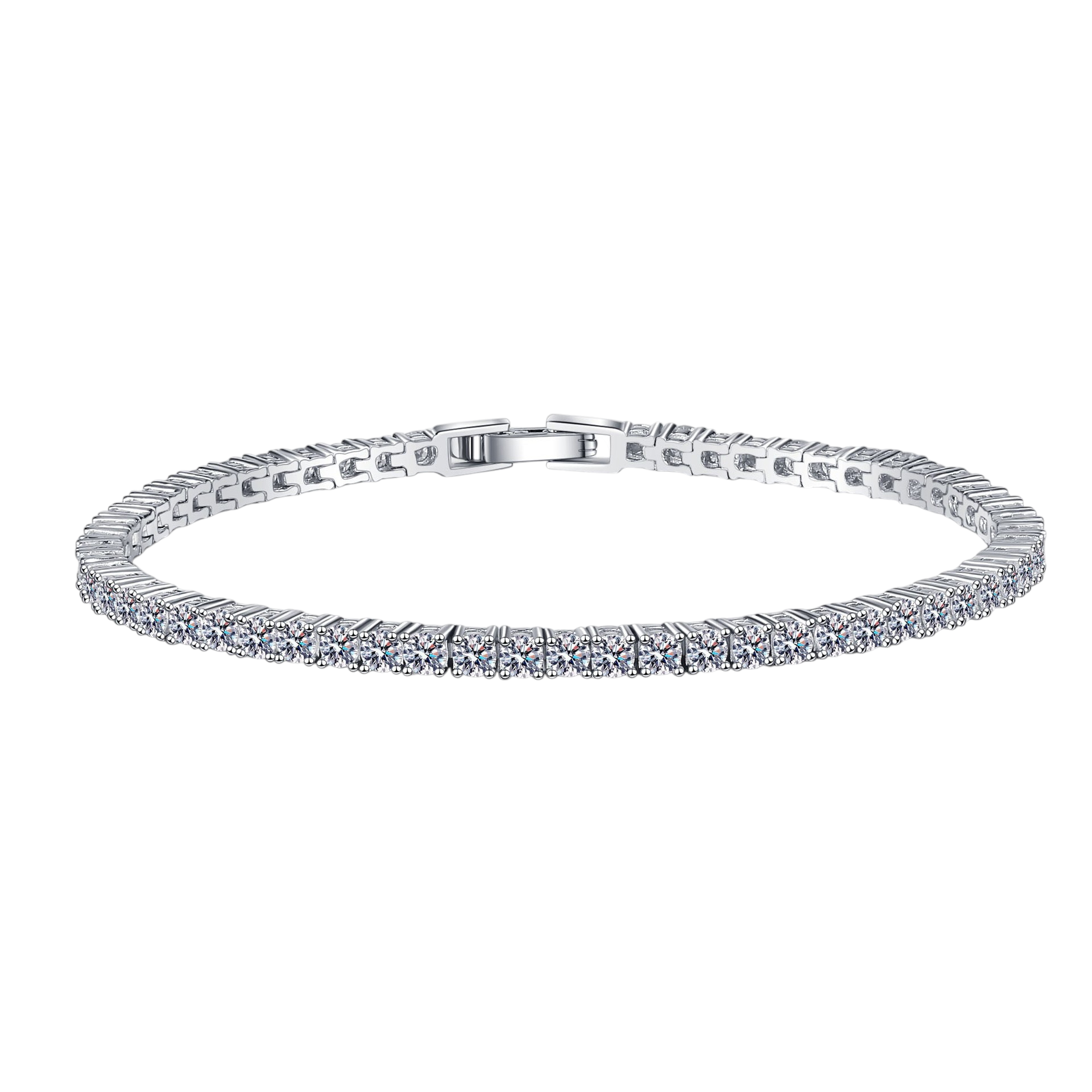 Hayesaura | Clean Fit Petite Minimalist Chain Tennis Moissanite Bracelet | Everyday Delicate Commute Gift