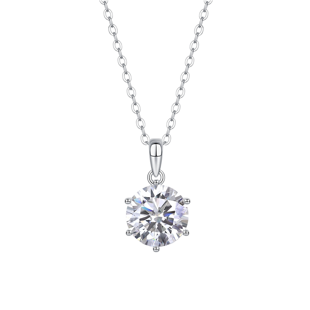 Hayesaura | Parisian Chic Six-Prong Tassel Moissanite Pendant | Elegant Gala Evening Crown Necklace