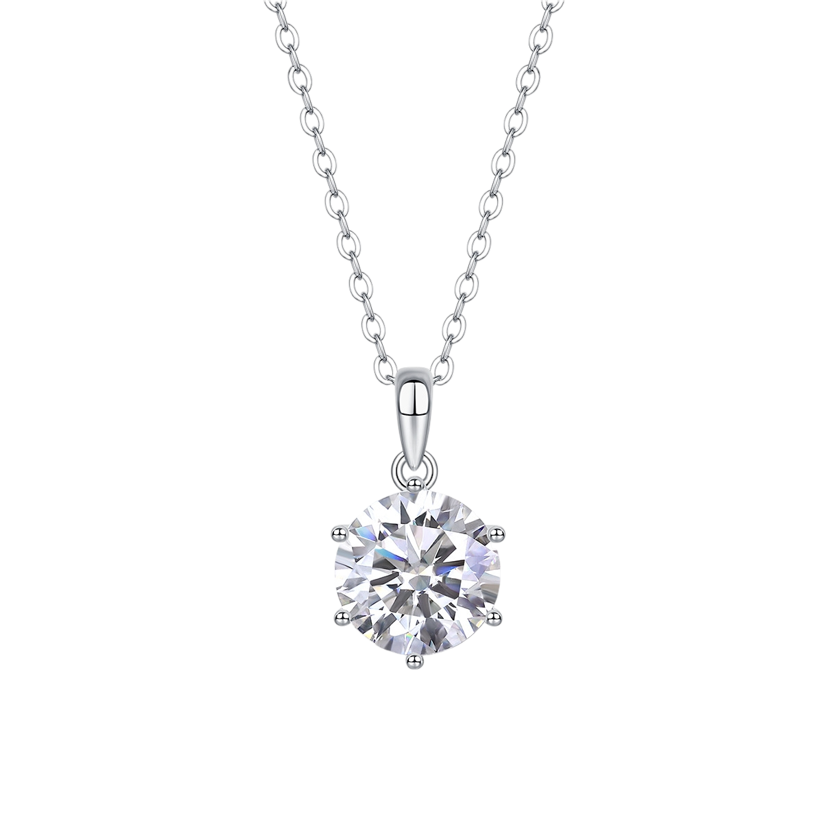 Hayesaura | Parisian Chic Six-Prong Tassel Moissanite Pendant | Elegant Gala Evening Crown Necklace