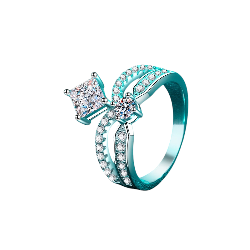 Hayesaura | Princess Crown Tiara Brilliant Moissanite Ring