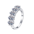 Hayesaura | Clean Fit 18K Plated Oval Cut Moissanite Row Band | Office Siren Daily Minimalist Ring