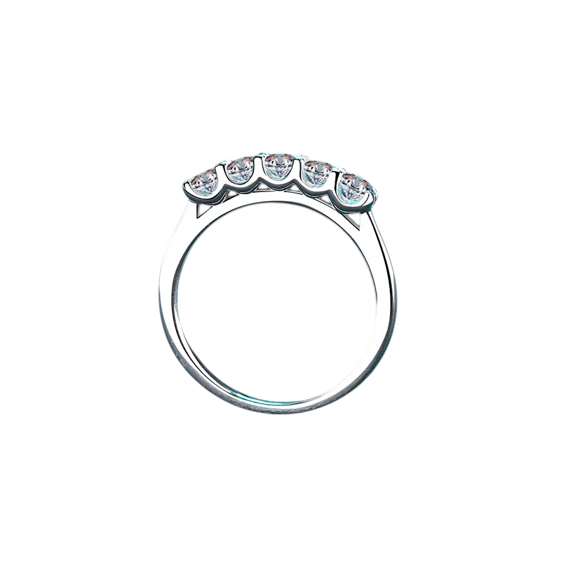Hayesaura | Elegant Moissanite Pave Half-Eternity Proposal Band
