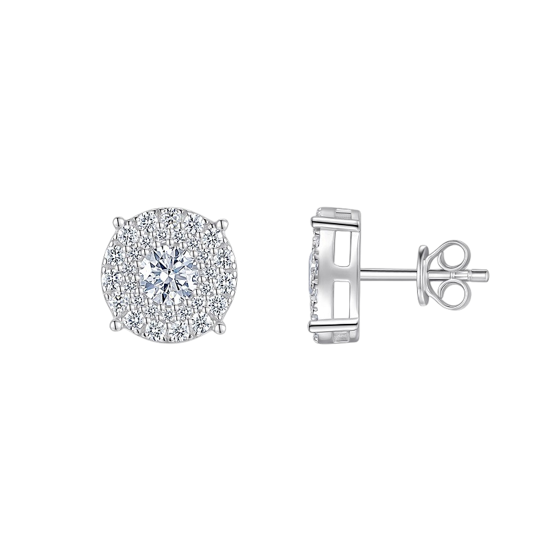 Hayesaura | Street Luxury Unisex Hip-Hop Moissanite | Cyberpunk Edge Statement Studs