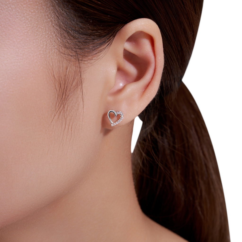 Hayesaura | Coquette Romance 18K Plated Petite Heart | Delicate Aesthetics Bridal Studs