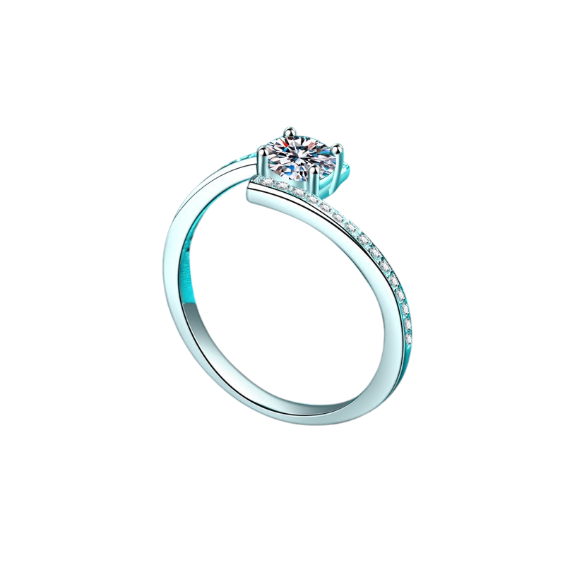 Hayesaura | Acubi Style 18K Plated Star Trail Micro-Pavé Moissanite Band | Minimalist Tail Ring