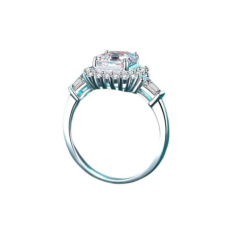 Hayesaura | Beveled Asscher Cut Luxury Moissanite Statement Ring