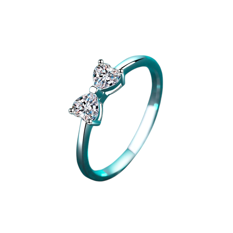 Hayesaura | Coquette Heart-to-Heart Gilded Moissanite Ring