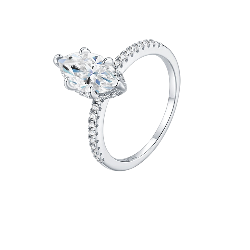 Hayesaura | Punk Couture Marquise Cut Moissanite Solitaire | Vintage Grunge High-Fashion Ring
