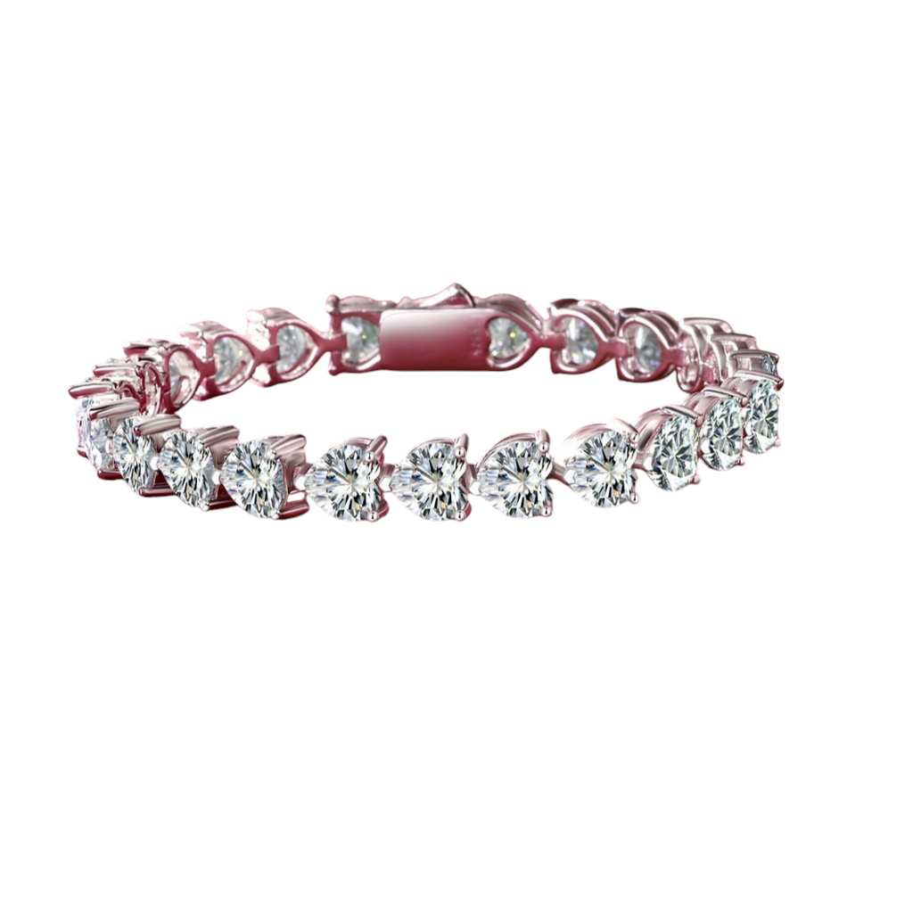Hayesaura | Coquette Romance 18K Plated Heart Moissanite | Modular DIY Stacking Bracelet