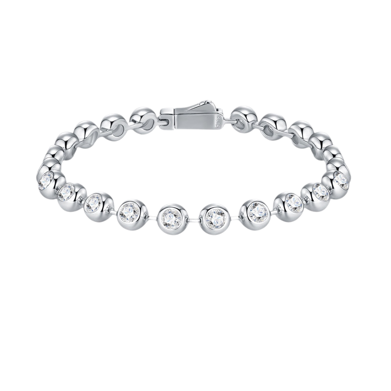 Hayesaura | Scandinavian 18K Plated Floating Bead Moissanite Bracelet | Office Siren Daily Commute