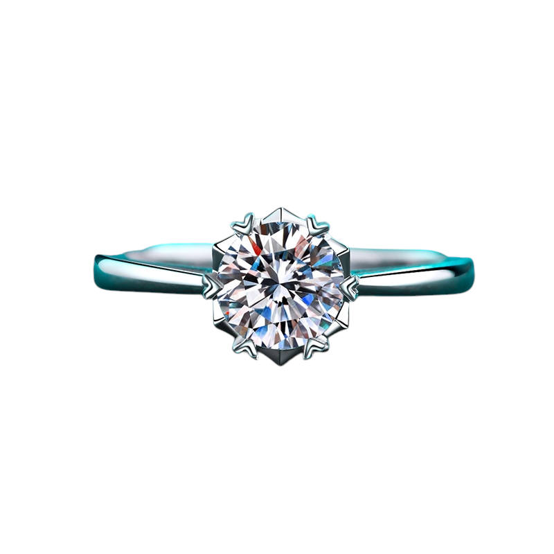 Hayesaura | Coquette Romance 18K Plated Snowflake Moissanite | Bridal Engagement Ring