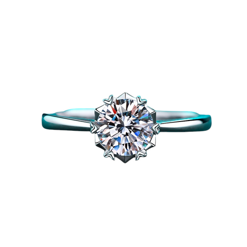 Hayesaura | Coquette Romance 18K Plated Snowflake Moissanite | Bridal Engagement Ring