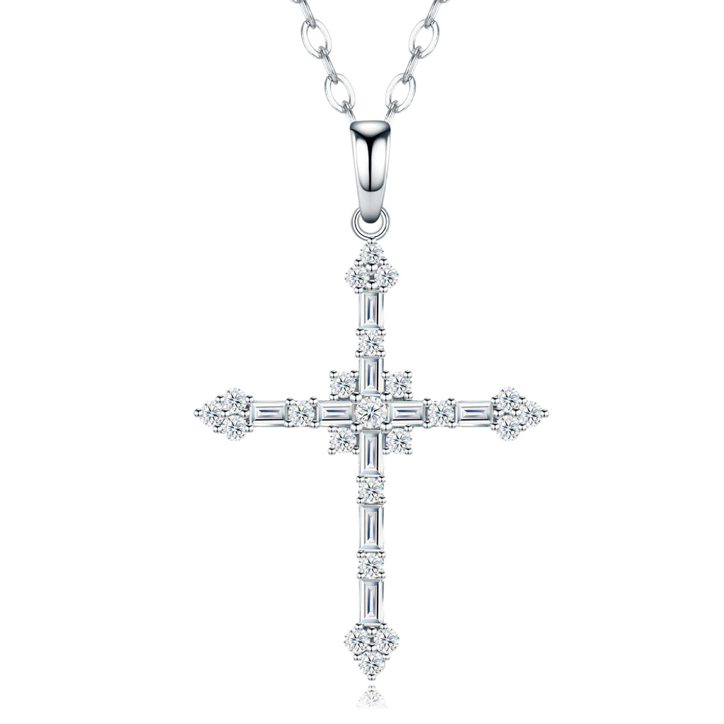 Hayesaura | Vintage Grunge 18K Plated Cross Moissanite | Hip-Hop Retro Clavicle Chain