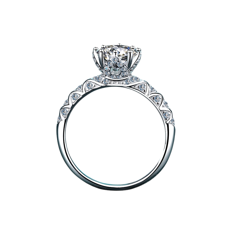 Hayesaura | Viral Trend 18K Plated Eight-Prong Moissanite Pinky Ring | Clean Fit Commute Solitaire