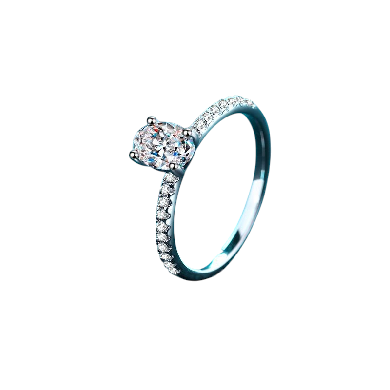 Hayesaura | Pigeon Egg Oval Cut Moissanite Solitaire Ring