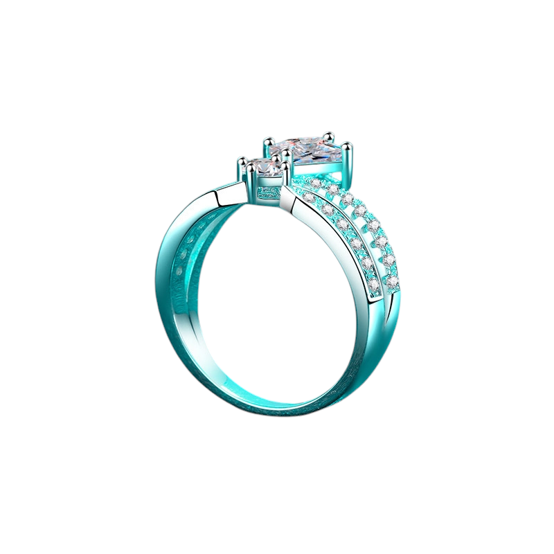 Hayesaura | Princess Crown Tiara Brilliant Moissanite Ring