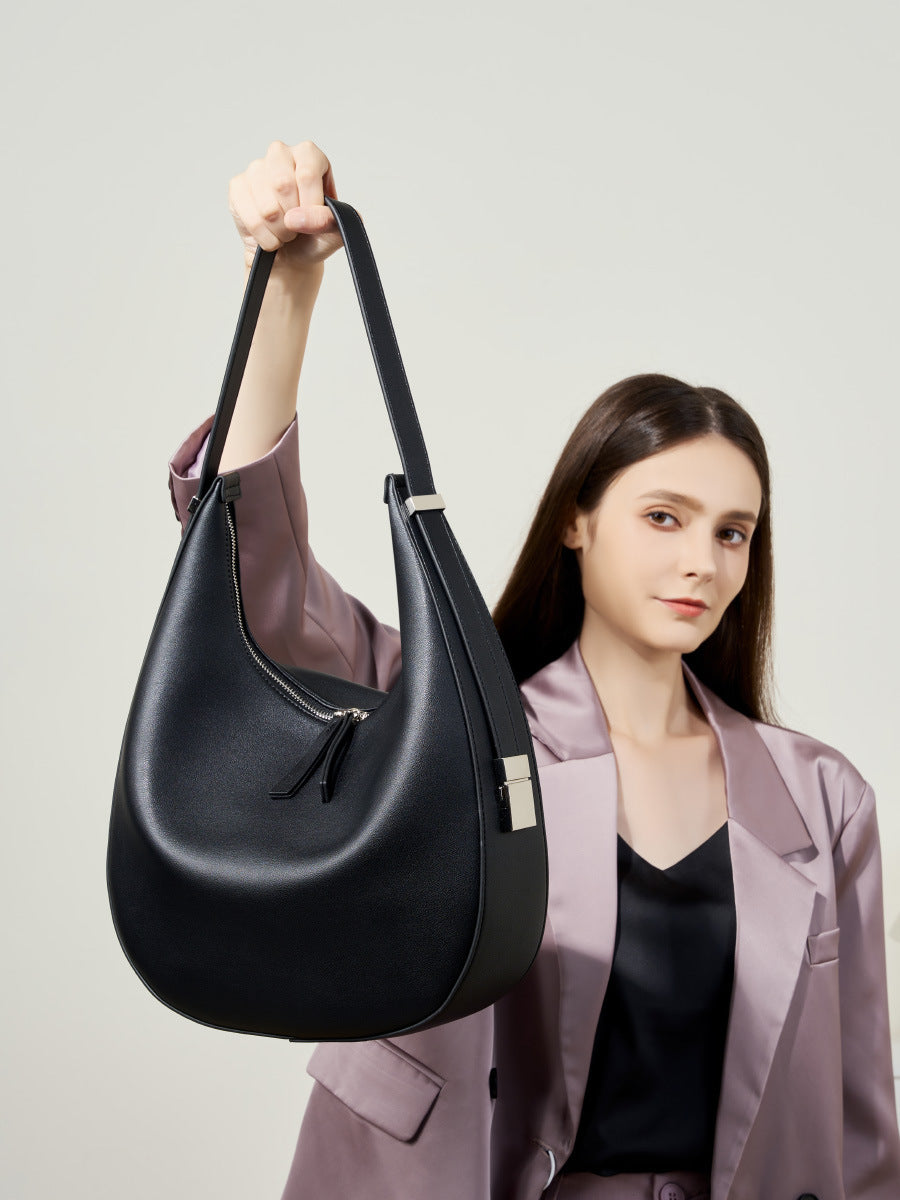 Hayesaura | Maillard Retro Frosted Cowhide Underarm Crossbody Bag