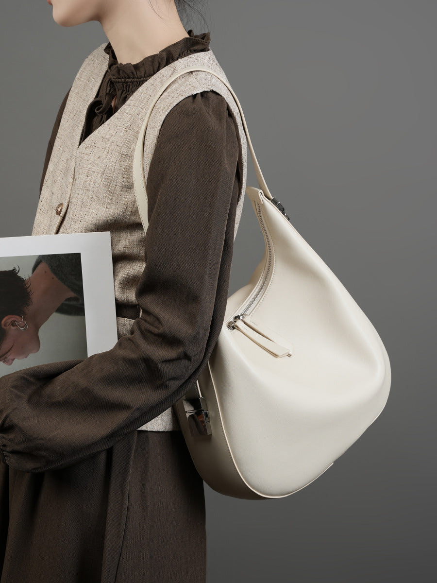 Hayesaura | Maillard Retro Frosted Cowhide Underarm Crossbody Bag