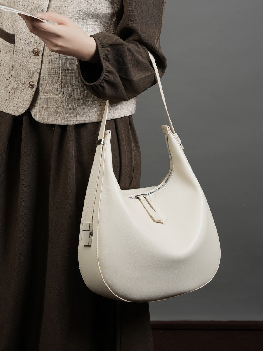 Hayesaura | Maillard Retro Frosted Cowhide Underarm Crossbody Bag