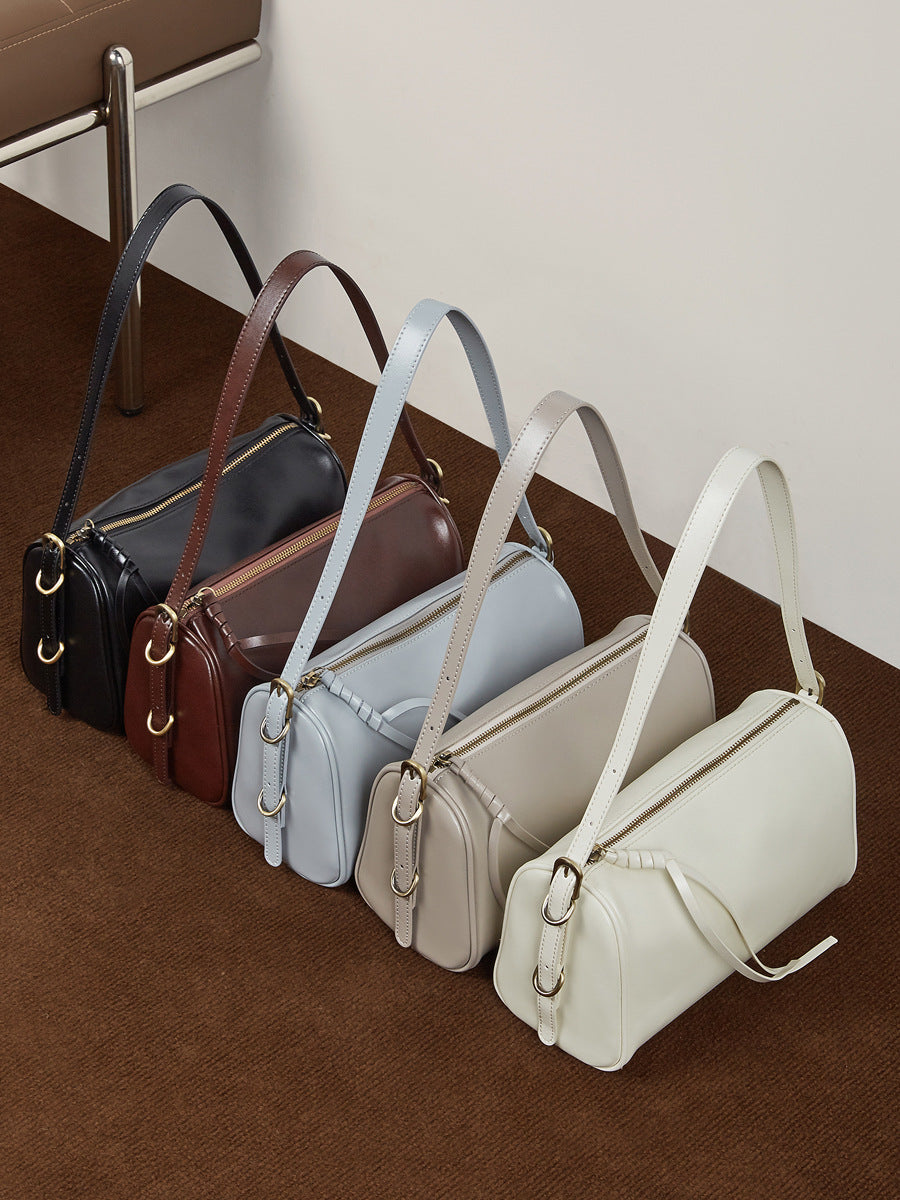 Hayesaura | Maillard Retro Vegetable-Tanned Boston Crossbody Bag