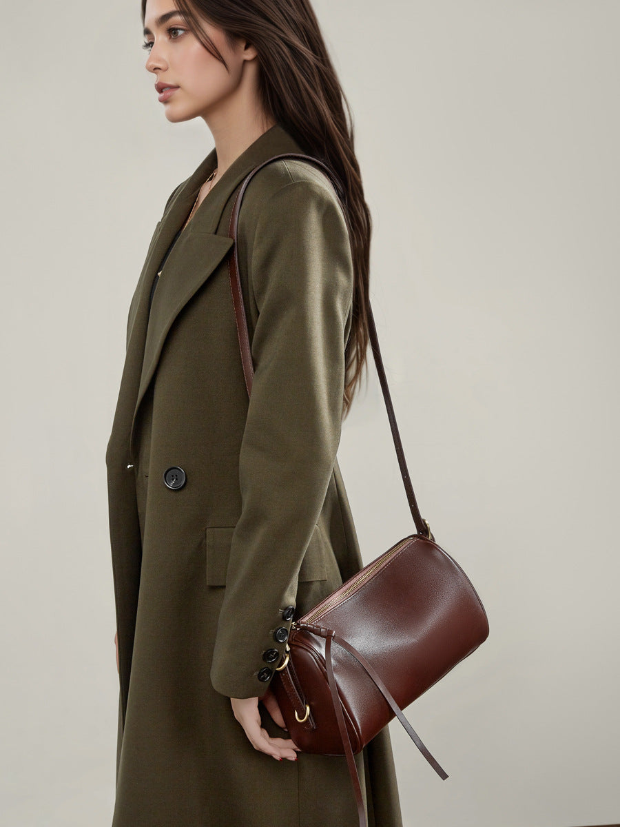 Hayesaura | Maillard Retro Vegetable-Tanned Boston Crossbody Bag