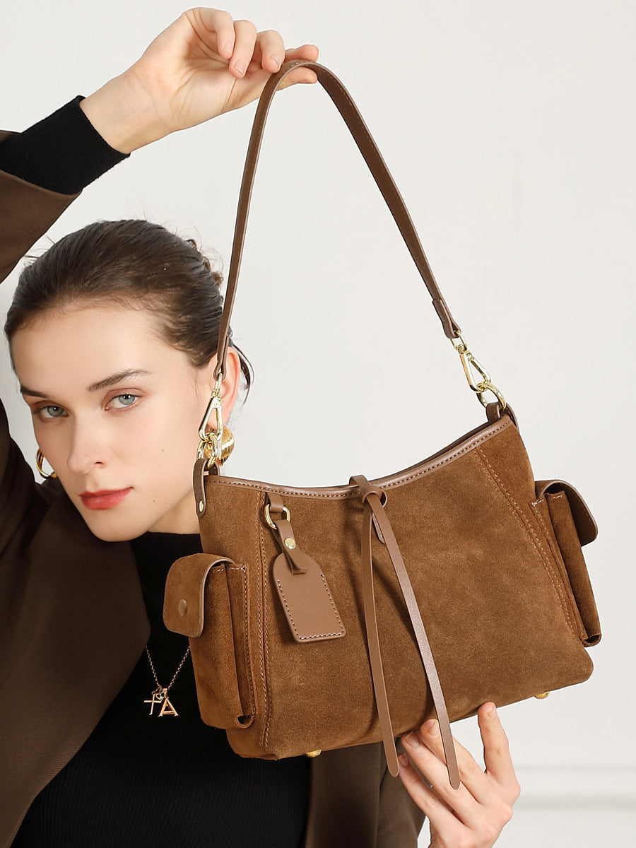 Hayesaura | 2026 Crescent Bucket Genuine Leather Underarm Crossbody