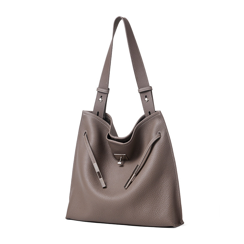 Hayesaura | Korean Niche Large Capacity Genuine Leather Commuter Tote