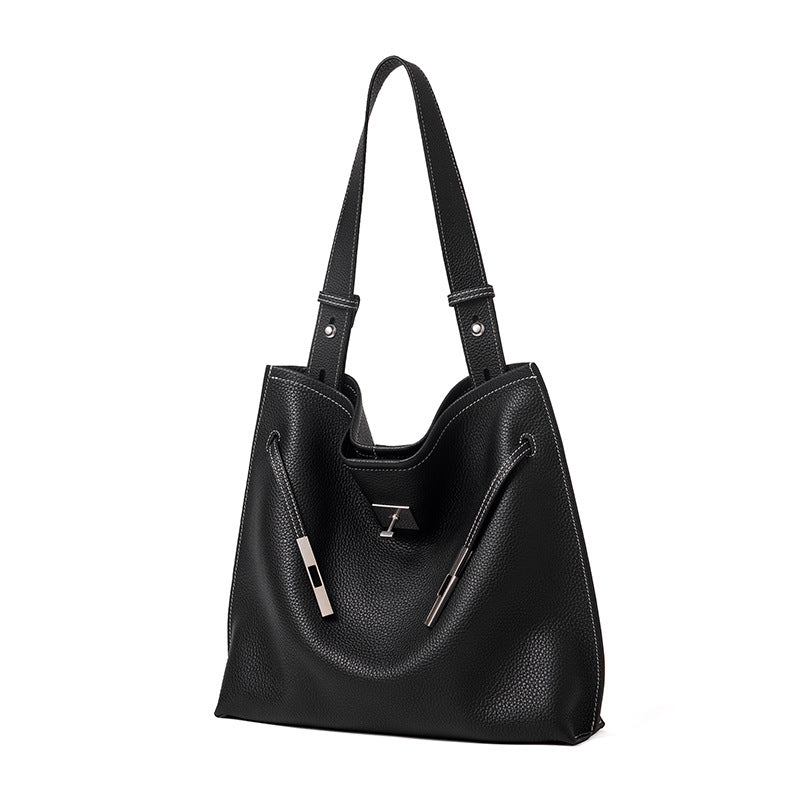 Hayesaura | Korean Niche Large Capacity Genuine Leather Commuter Tote