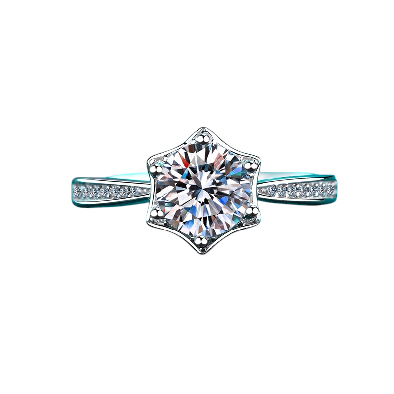 Hayesaura | Classic Six-Prong Celestial Starry Sky Moissanite Solitaire