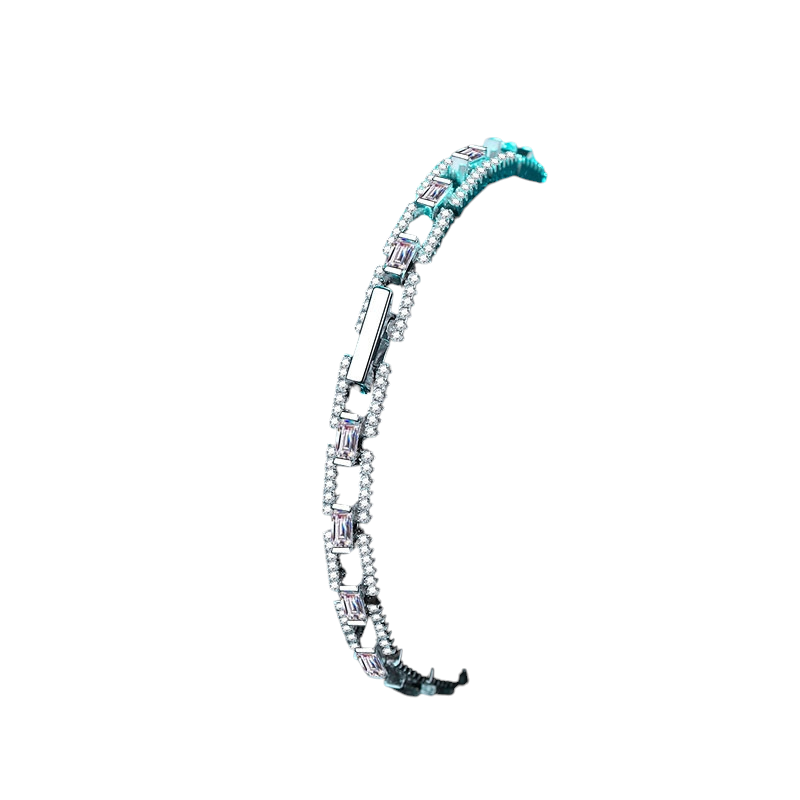 Hayesaura | Grand Gala 18K Plated Luxury Cluster Inlay Bangle | Imposing Western Couture Bracelet