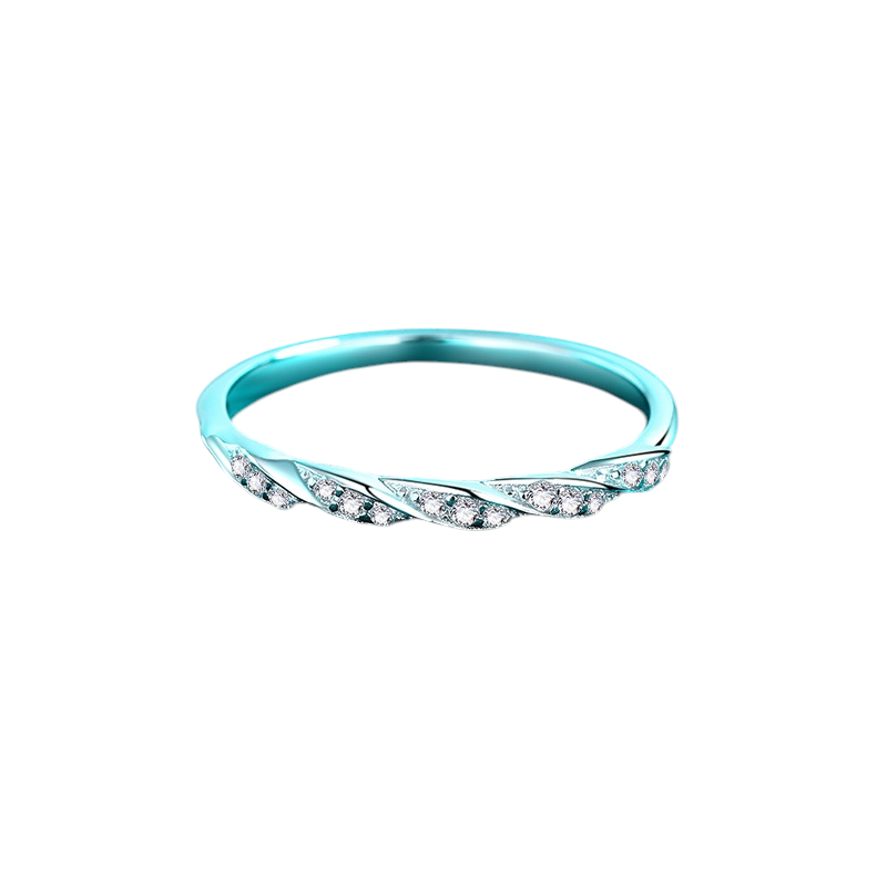 Hayesaura | Wavy Starry Sky Full Moissanite Eternity Band
