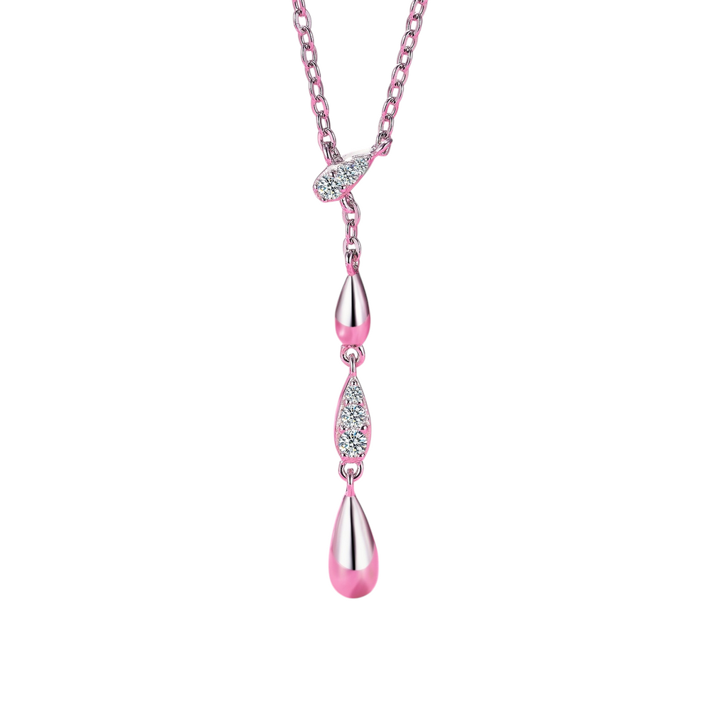 Hayesaura | Avant-Garde Brushed Silver Waterdrop Tassel Pendant | Cyber Y2K Minimalist Choker Necklace