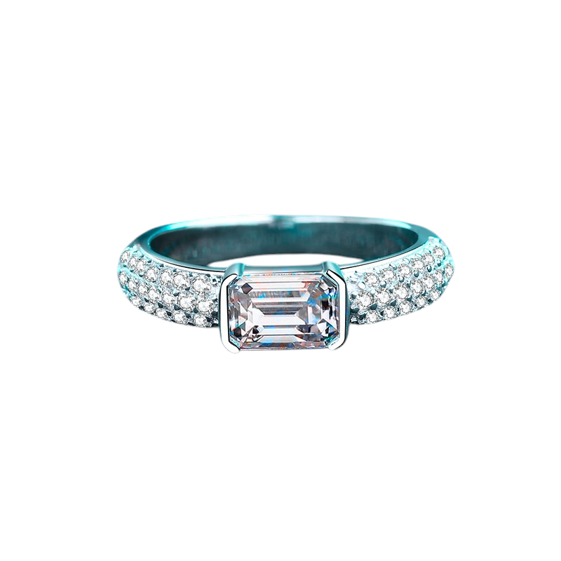 Hayesaura | Radiant Emerald Cut Vintage Moissanite Solitaire Ring