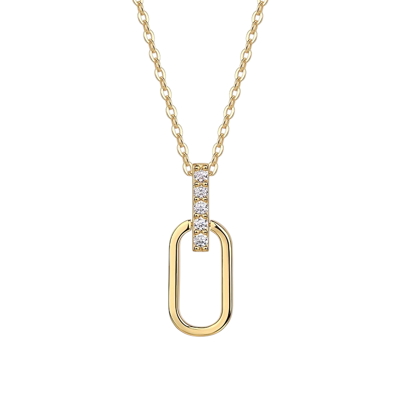 Hayesaura | Clean Fit 18K Gold Plated Moissanite Solitaire | Modern Everyday Commute Pendant
