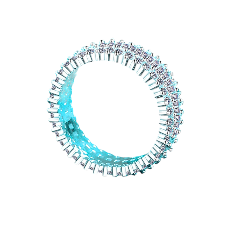 Hayesaura | Chunky Oversized Baguette Cut Moissanite Eternity Band