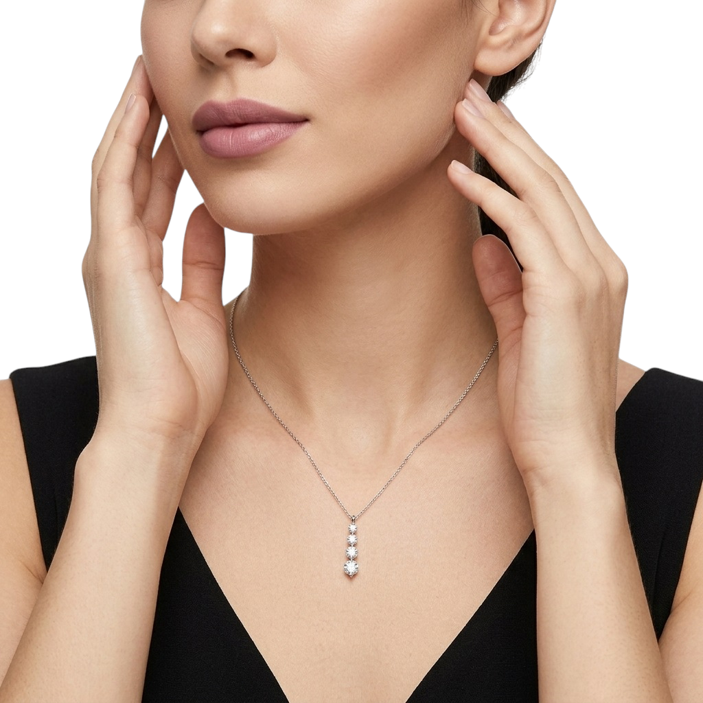 Hayesaura | Minimalist Architecture 18K Plated Horizontal Bar Moissanite | Office Siren Daily Necklace