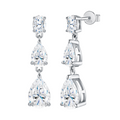 Hayesaura | Art Deco Geometric Moissanite Drops | Structural Luxury Evening Statement Earrings