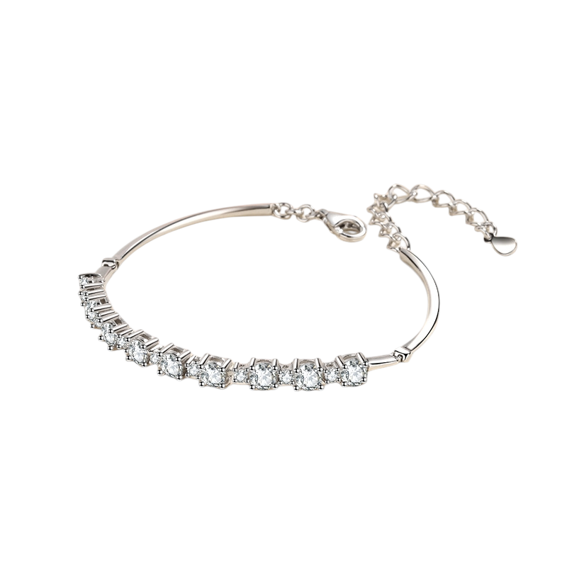 Hayesaura | Office Siren 18K Plated D-Color Eternity Moissanite Bangle | Clean Fit Daily Commute Bracelet