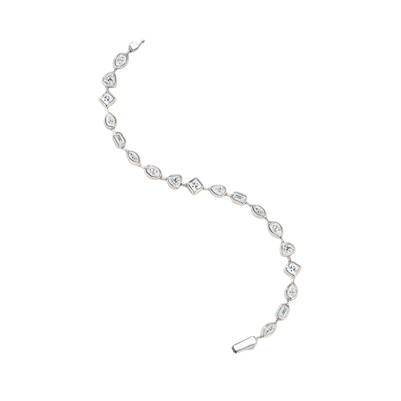 Hayesaura | Deco Geometric Tiered 18K Plated Moissanite Link | Old Money High-Society Bracelet