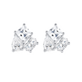 Hayesaura | Industrial Cyber Y2K Geometric Prism Moissanite Studs | High-Cold Abstract Statement Earring