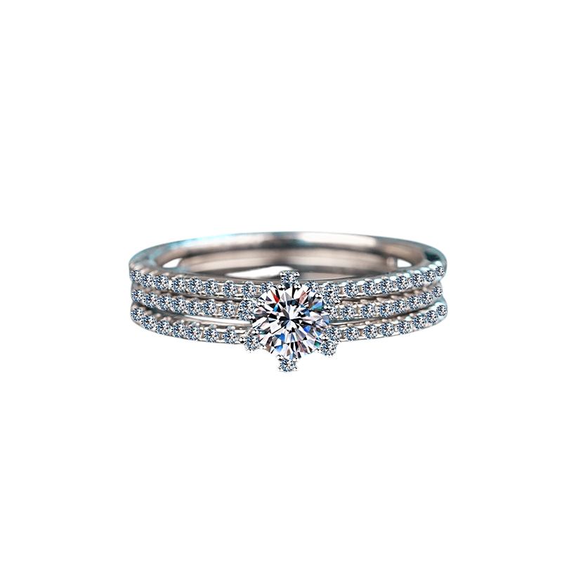 Hayesaura | Cyber 3-in-1 Transformable Moissanite Eternity Ring Set
