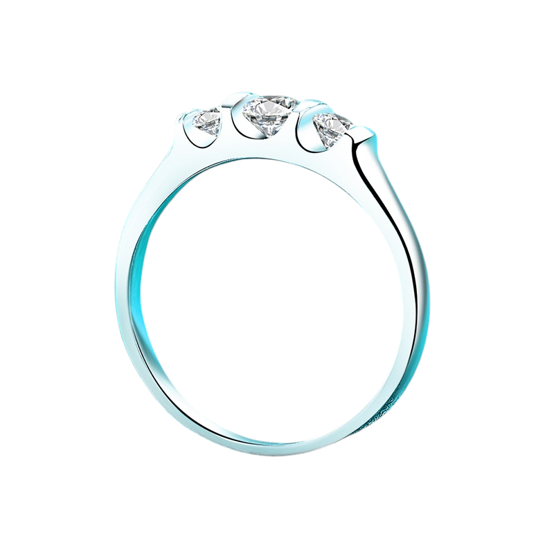 Hayesaura | Sculptural Wave Asymmetric Full Moissanite Band