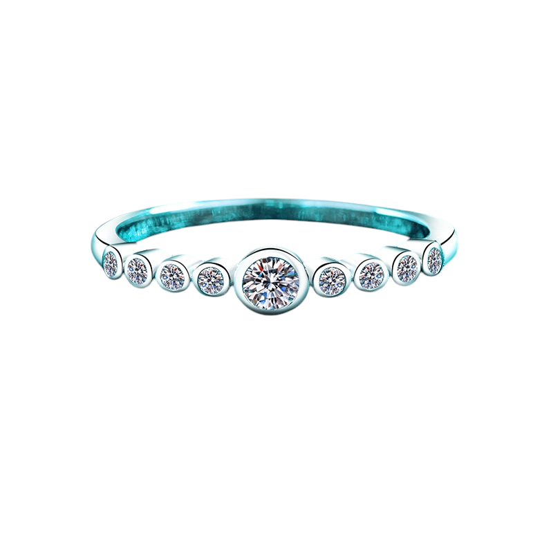Hayesaura | Minimalist Bubble Moissanite Stacking Band | Quiet Luxury Everyday Ring