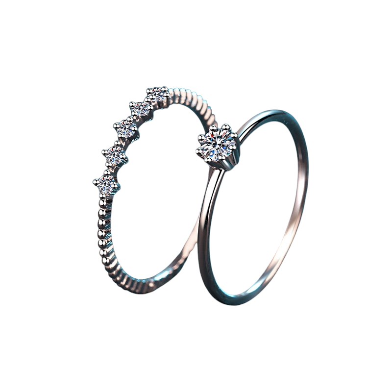 Hayesaura | New Eight-Prong Minimalist Moissanite Promise Band