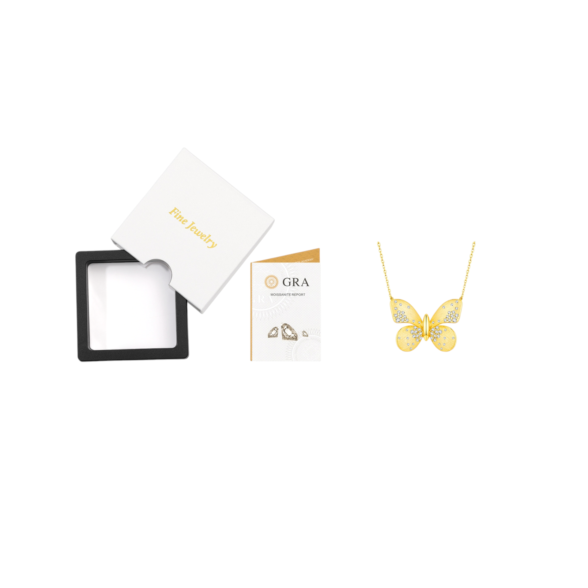 Hayesaura | Fairycore 18K Plated Butterfly Moissanite | Sweet Romantic Clavicle Chain
