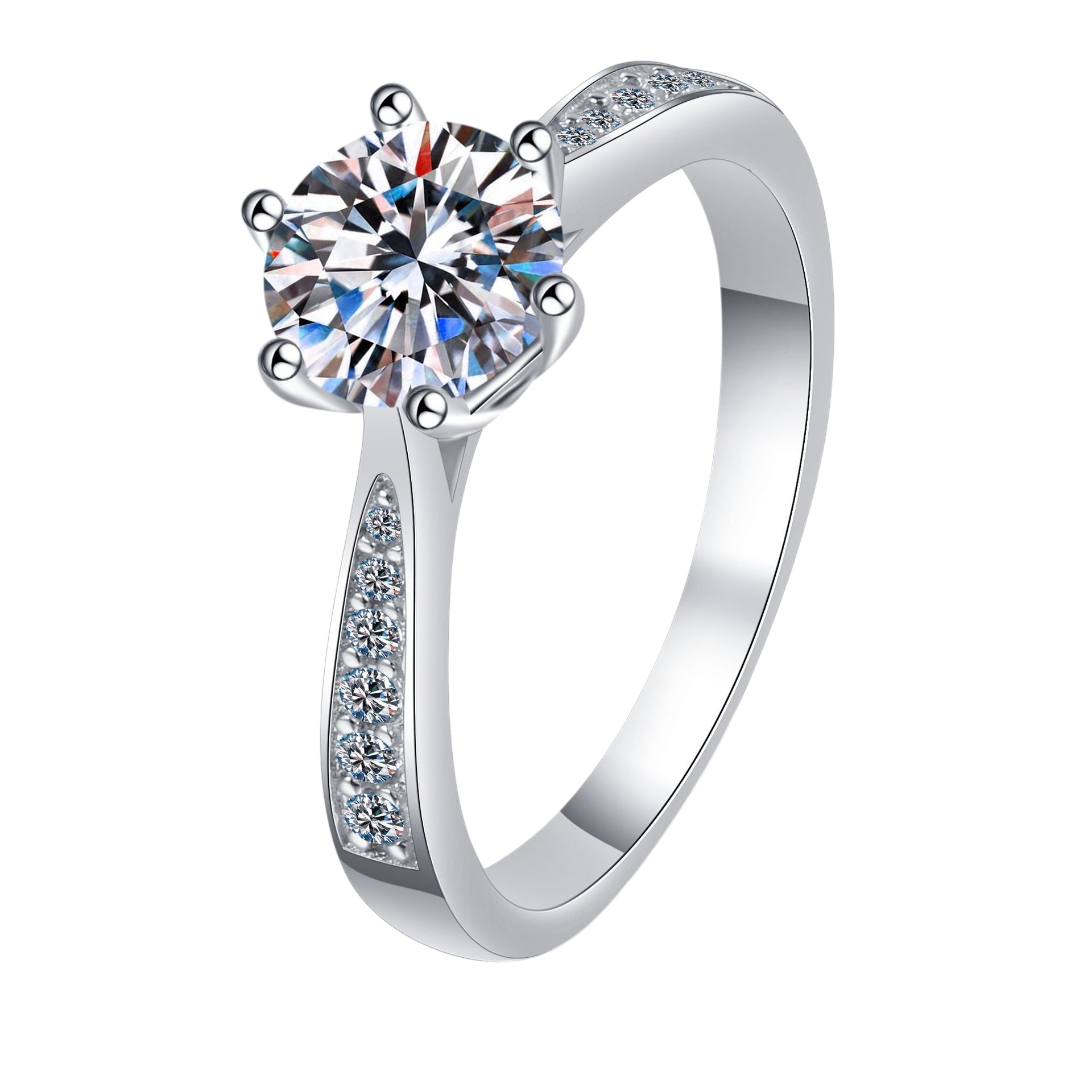 Hayesaura | Micro-Pave Six-Prong Korean Niche Moissanite Ring